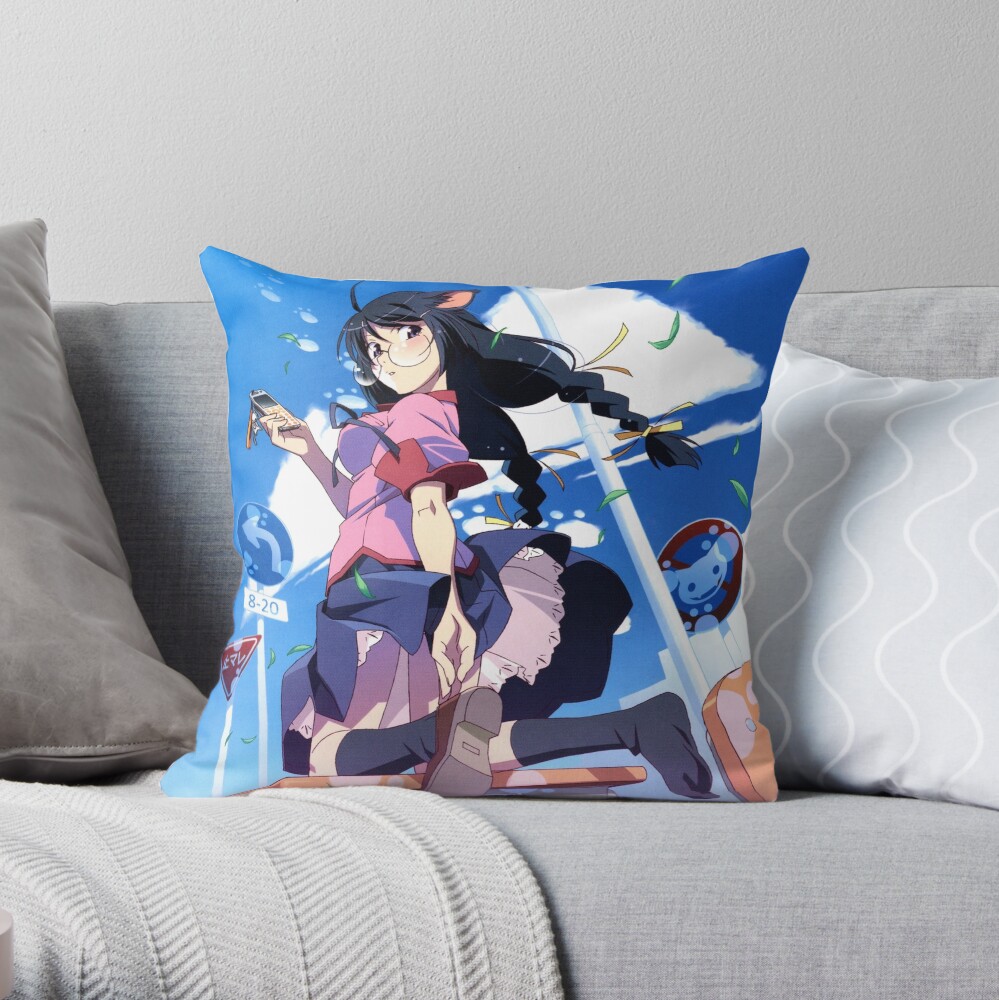 Honeko With Blue Sky Throw Pillow