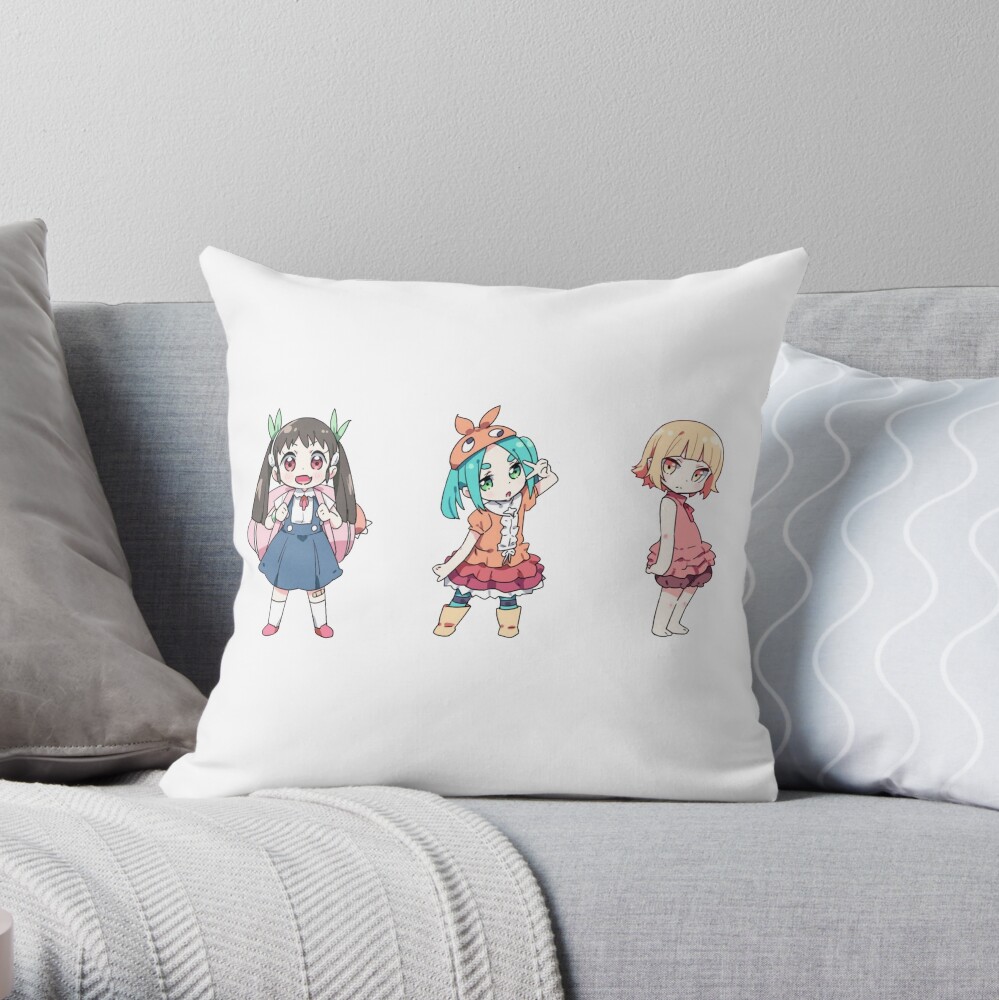 Monogatari Ononoki X Tsubasa And Shinobu Throw Pillow