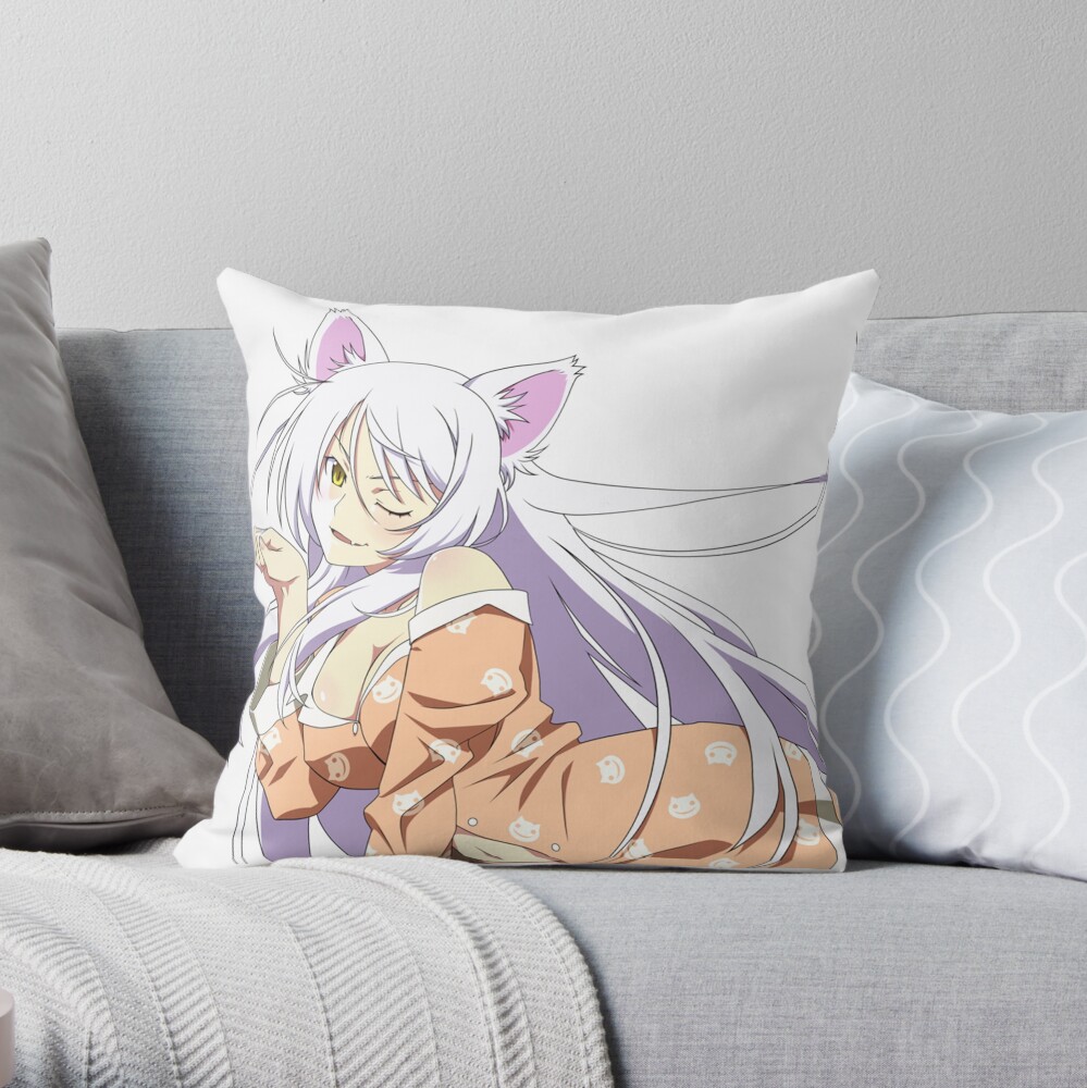 Black Hanekawa Monogatari Throw Pillow
